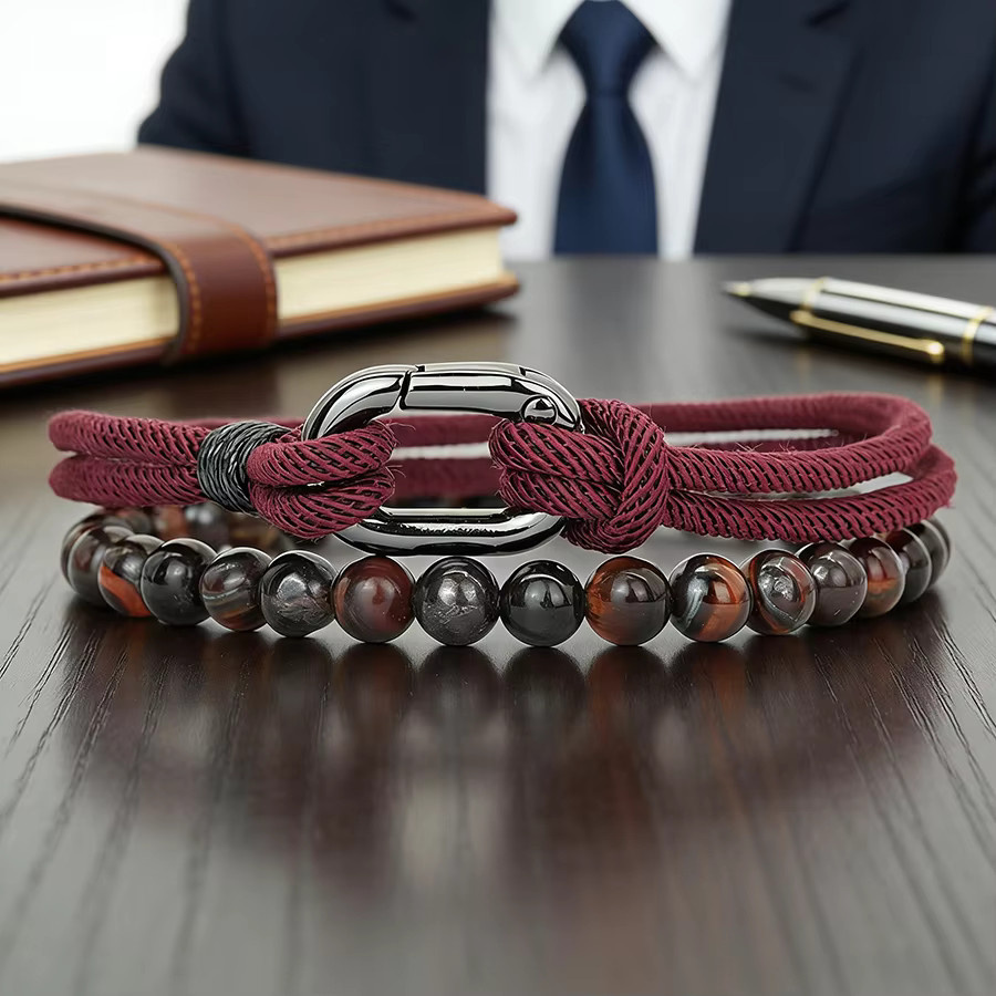 Noter Armband Set, Perle, Schwarz, Herren - Bild 1