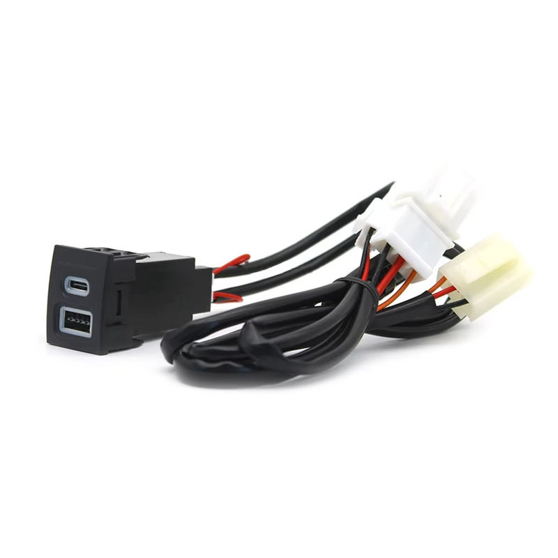Doppel USB Ladeadapter mit QC3.0 und Typ-C PD für VW Polo 9n 9n3 (2004-2011), 12V/24V Auto Telefon Ladegerät Buchse, Schwarz - Bild 4