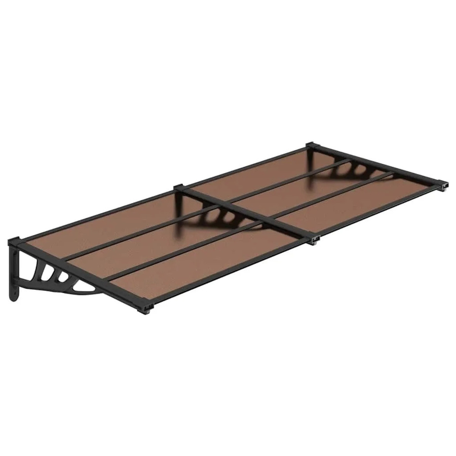 vidaXL Türvordach aus Polycarbonat in Schwarz, B: 152,5 cm, H: 90 cm - Bild 2