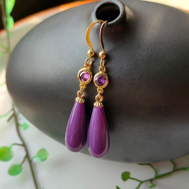 Ohrringe Amethyst, Kupfer, Zirkonia, gray, Damen - Bild 1