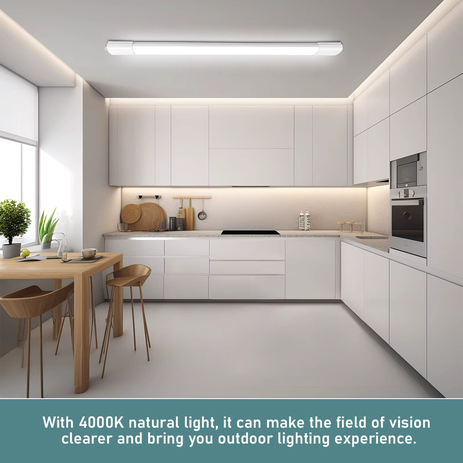 Oraymin LED-Nassraumleuchte, verknüpfbare Deckenröhre in Weiß, 45 W, 5000 lm, 4000 K Neutralweiß, IP66, Länge: 150 cm - Bild 3