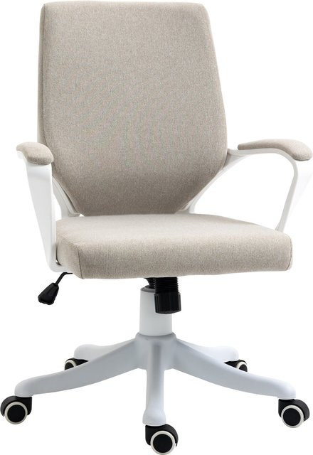 Vinsetto Ergonomischer Bürosessel in Beige mit Lendenwirbelstütze und Armlehnen für Büro und Homeoffice - Bild 1