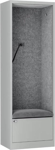 JAN NOWAK Akustikkabine SALLY Telefonkabine mit Schalldämmung, Farbe: Grau-grau, H x B x T: 185 x 60 x 40 cm - Bild 1