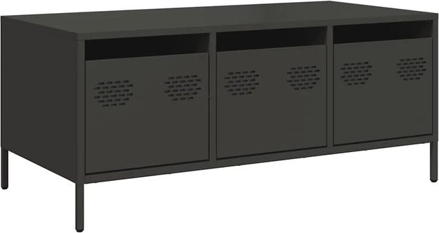 vidaXL Couchtisch aus Metall in Schwarz, rechteckig, B/T/H: 101,5 x 50 x 43,5 cm - Bild 1
