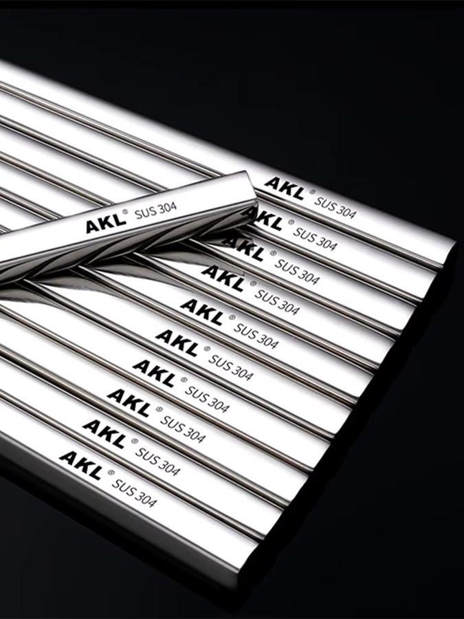 PGY Essstäbchen aus Edelstahl 304 in Silber, rutschfeste Metallstäbchen für den Haushalt - Bild 5