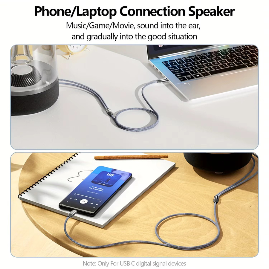 SUNKANDI USB C auf RCA-Audiokabel in Grau für iPhone 16 15 Pro Max, iPad Pro und Samsung - Bild 2