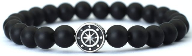 Noter Armband, Vulkangestein, Edelstein, Schwarz, Herren - Bild 1