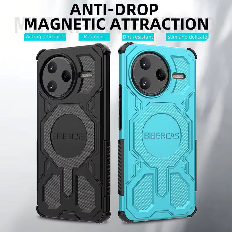 MagSafe Magnetische Handyhülle für Xiaomi POCO F7 Ultra F6 X7 X6 Pro Redmi Note 14Pro Plus K80 Pro Stoßfeste Schutzhülle in Schwarz - Bild 2