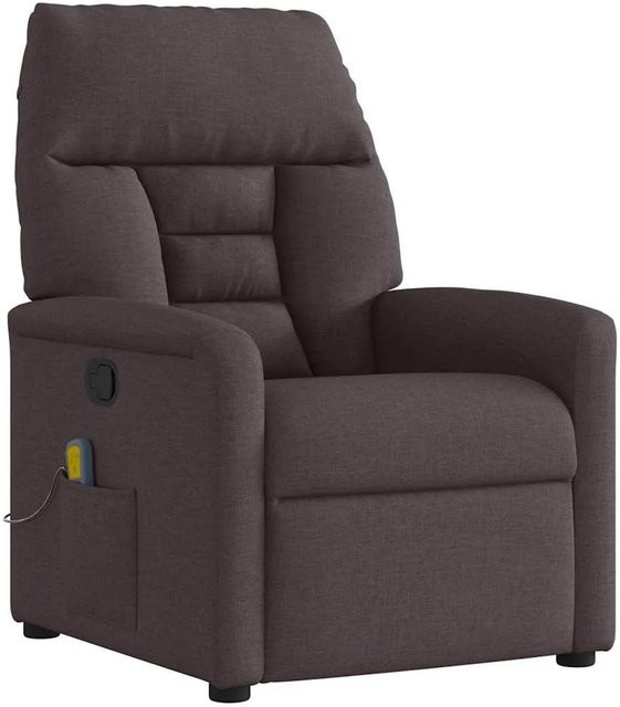 vidaXL Massagesessel in Dunkelbraun aus Stoff mit Armlehnen und modernem Design - Bild 1