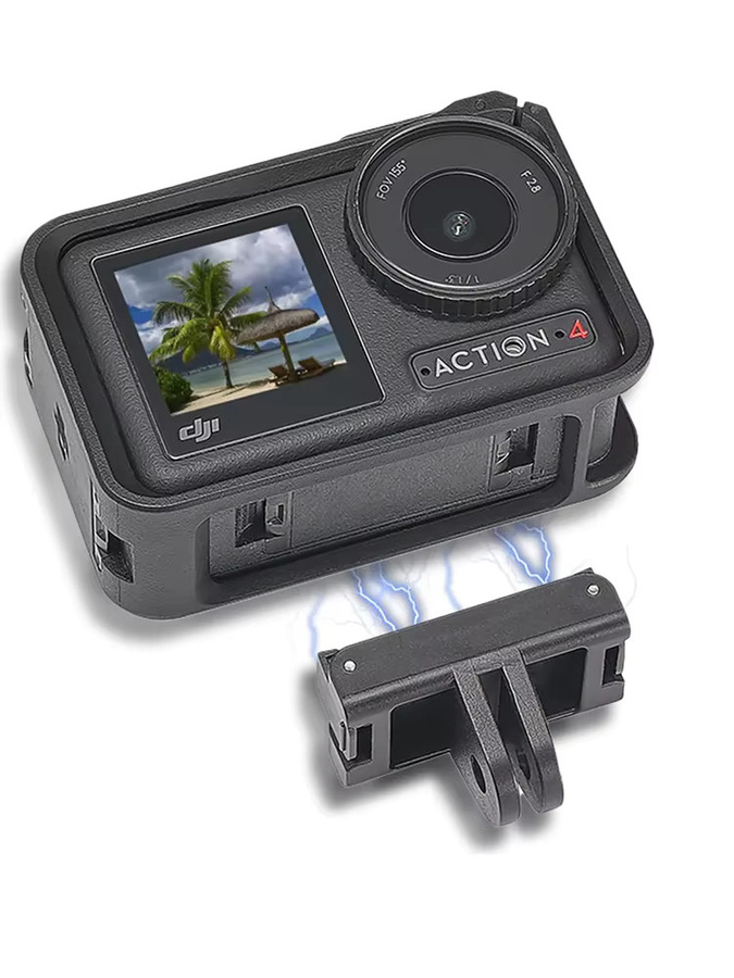 DJI magnetische Schnellverschluss-Adapterhalterung für Osmo Action 6 5 PRO 4 3 in Schwarz - Bild 5