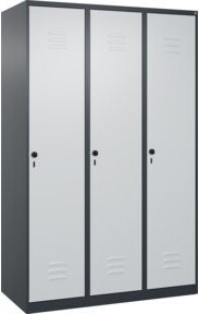 C+P Spind Classic PLUS Spind mit 3 Abteilen in Anthrazitgrau und Lichtgrau, H x B x T: 185 x 120 x 50 cm - Bild 1
