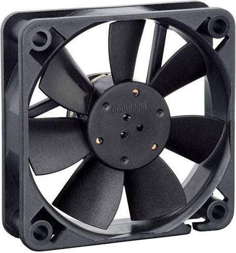 EBM Papst Axiallüfter 612F in Schwarz, 12 V/DC, 27 m³/h, B/T/H: 60 x 60 x 15 mm - Bild 1