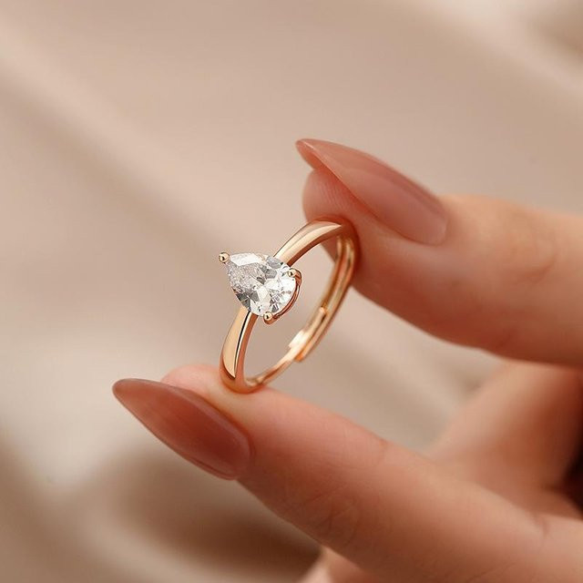 Lucky Star Jewelry Ring, Herz, Zirkonia, Roségold, Kupfer, Damen - Bild 1