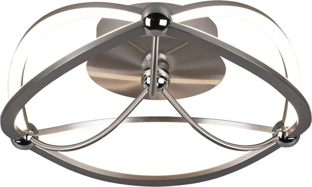 Trio LED Deckenleuchte Charivari Nickel matt dimmbar H: 14 cm, B: 41 cm, T: 41 cm - Bild 1