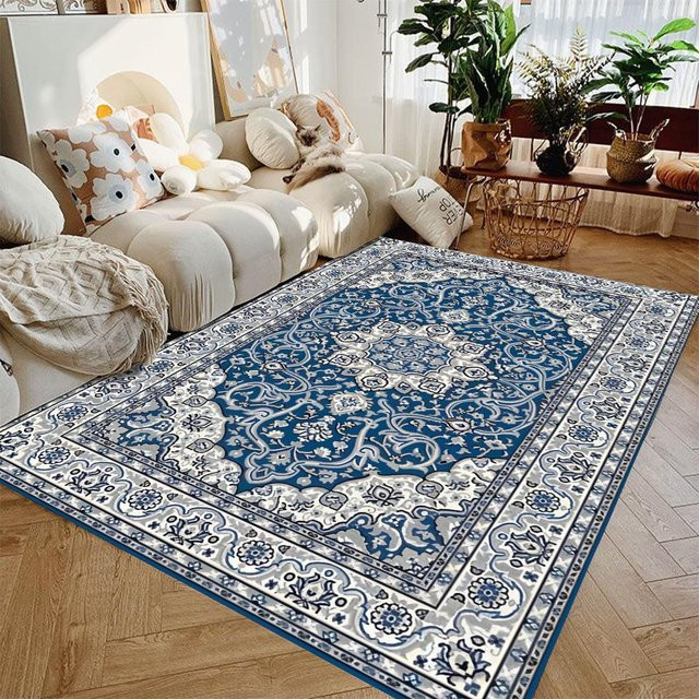 Karpetti Teppich im persischen orientalischen Stil, Rot Blau, B/T: 80 x 50 cm - Bild 1