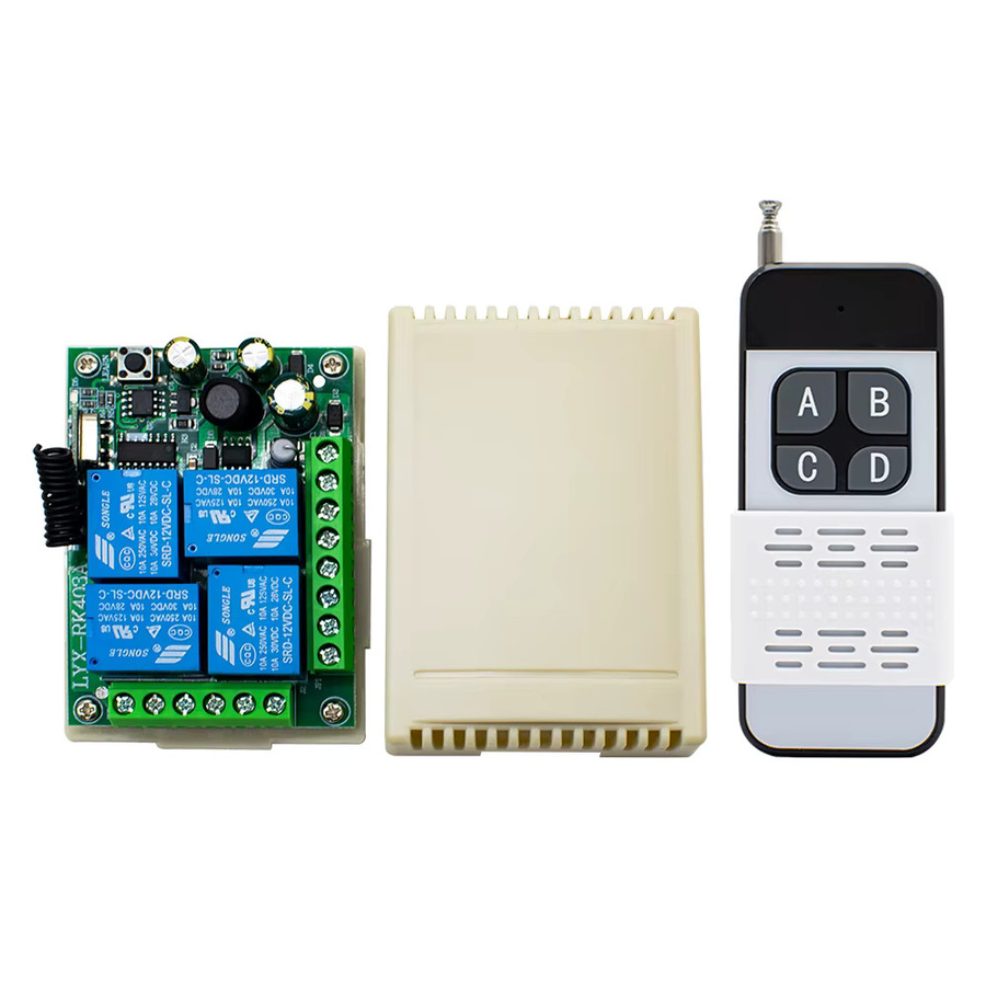 Scimagic-RC RF Wireless Fernbedienung Schalter 433MHz mit 4CH Relais für Garagentore, Lampen und Türzugangssysteme (30A, AC 110V-240V) - Bild 2