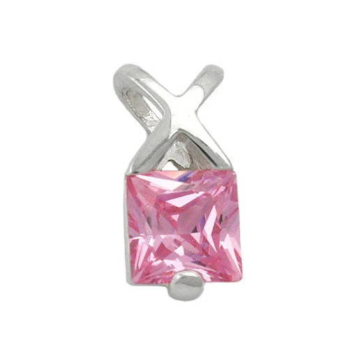 SIGO Anhänger 925 Silber, Zirkonia, pink, Unisex - Bild 1