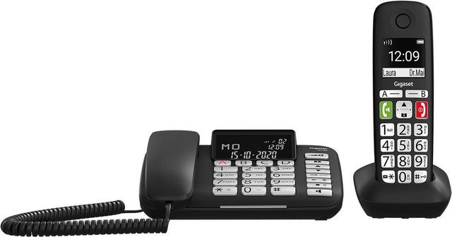 Gigaset DL780 Plus Analoges/DECT-Telefon mit Anrufer-Identifikation, Freisprechfunktion und Call-Blocking in Schwarz - Bild 1