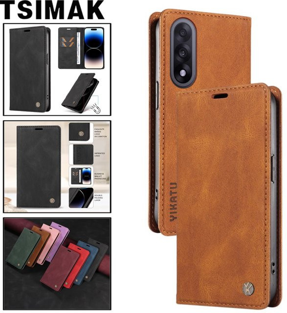 Hautfreundliche Leder-Handyhülle als Wallet Cover für OnePlus Nord 5 CE, 4 Lite, CE4, CE5 ACE 5 Pro Ultra, ACE5 Racing und Nord 5 Flip in Braun - Bild 1