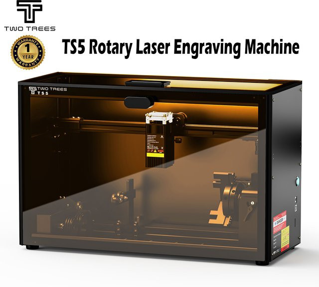 Twotrees TS5 Rotationslasergravierer CNC-Maschine in Schwarz für Stanley Cup, Kugeln und Kreise - Bild 1