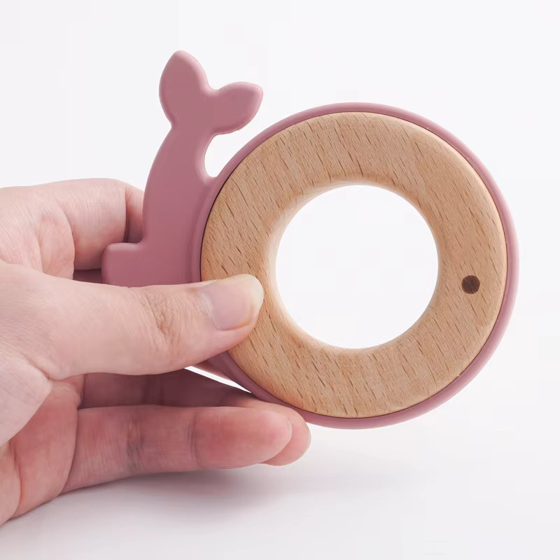 Muslin life Baby Beißring in Delphin-Form aus Silikon, buntes sensorisches Lernspielzeug für Kinder - Bild 2