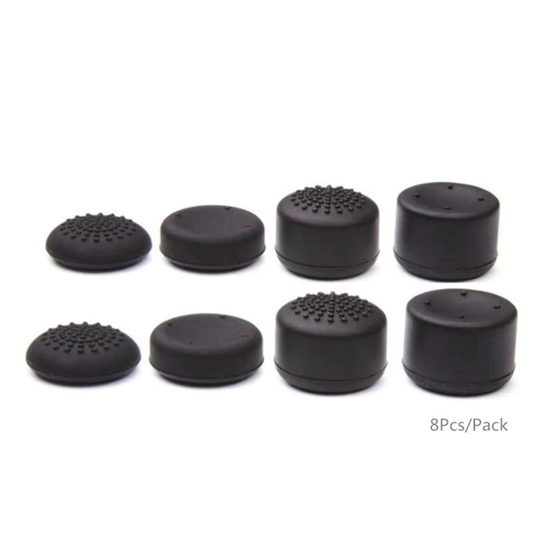 8 Stück Silikon Thumb-Stick Grip Caps in Schwarz für PS5, PS4, PS3 und Xbox 360 Controller von KOMIER - Bild 3