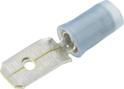 TE Connectivity 140971-2 Flachstecker Blau, Steckbreite: 6,3 mm, Steckdicke: 0,8 mm, 180° Teilisoliert - Bild 1