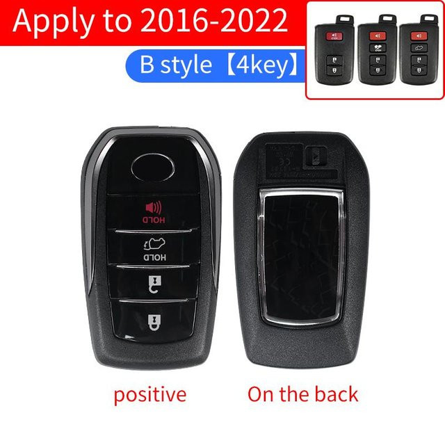 Schlüsselhülle für Toyota Land Cruiser 200 und Prado 150 (2008-2021), Upgrade Zubehör für 2/3/4 Tasten, Schwarz - Bild 1