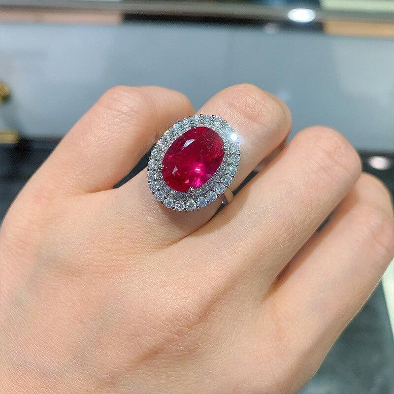 Ring 925 Silber, Rubin, Smaragd, Zirkonia, Damen, Vintage - Bild 3