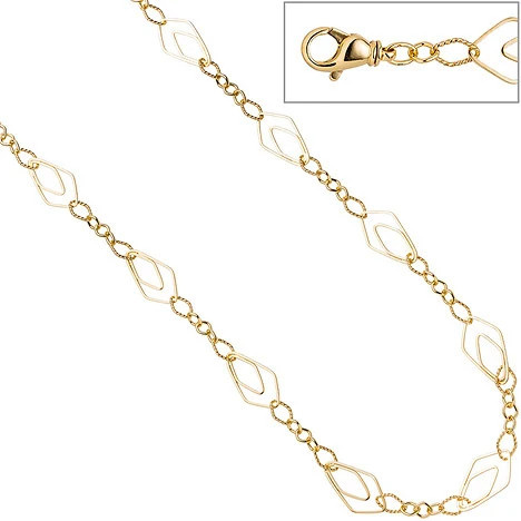 Colfem Halskette 925 Sterling Silber, gold vergoldet, 80 cm, Unisex - Bild 1