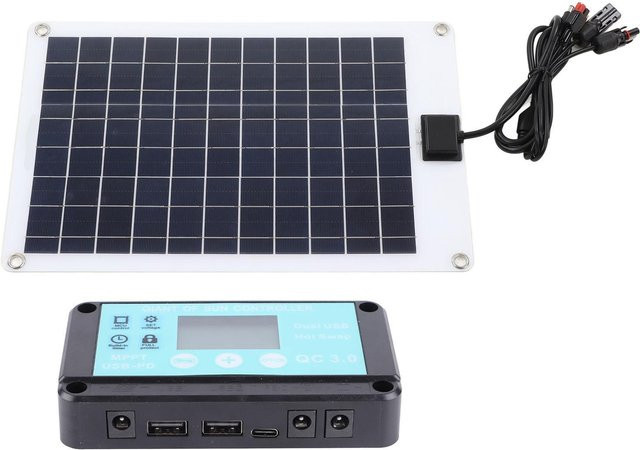 50W Solar Panel Set mit 100A MPPT Laderegler für 12V Batterien in Schwarz - Bild 1