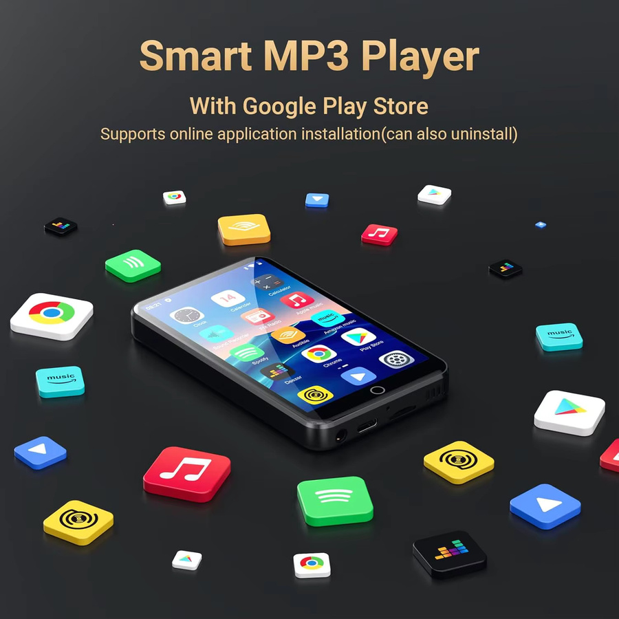 Oilsky Portabler Audio Player mit 4,0-Zoll-IPS-Touchscreen, Android 9.0, Bluetooth und WLAN in Schwarz, unterstützt Spotify und Audible, bis zu 512 GB Speichererweiterung - Bild 2