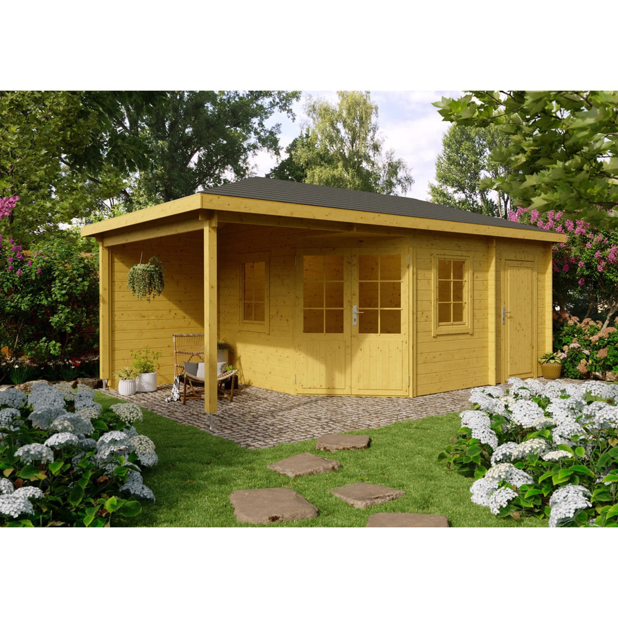 Fjordholz Gartenhaus Evelyn 3E 5-Eck aus imprägnierter Kiefer in Braun - Bild 2