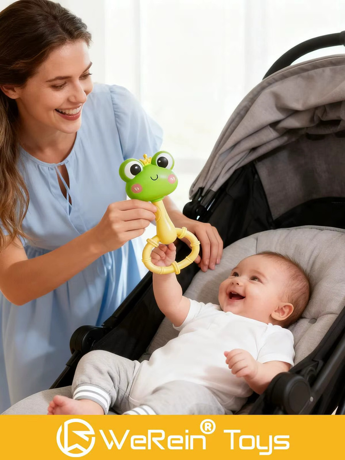 werein Hühnerfrosch-Handheld-Shaker, Glocken-Stick-Spielzeug, Gummi, Kunststoff - Bild 2