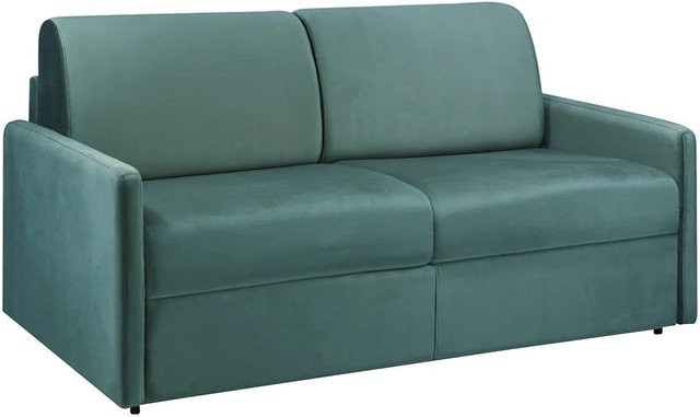 Vente-unique Schlafsofa Calife in Smaragdgrün mit Samtbezug und Click-Clack-Funktion - Bild 1