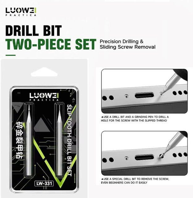 LUOWEI LW-331 Telefon-Reparatur Set, abisolierter Schraubenausdreher aus Legierung in Silber, 2,35 mm Schiebebohrer und Extraktionswerkzeug - Bild 1