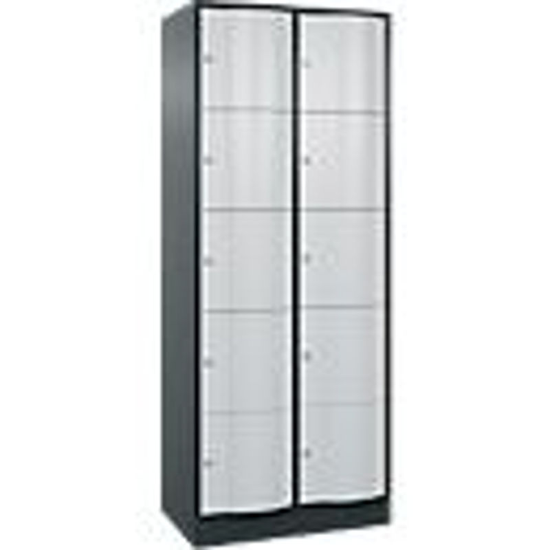 C+P Schließfachschrank Resisto mit 2 Abteilen und 10 Fächern, Anthrazitgrau/Lichtgrau, B/T/H: 77,2 x 54,0 x 195,0 cm - Bild 2