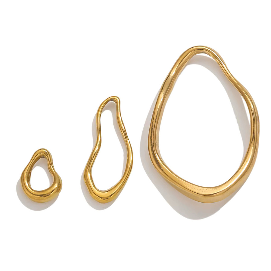 Aiovlo Ohrringe Anschlüsse, Edelstahl, Twisted Lünette, Unisex - Bild 1