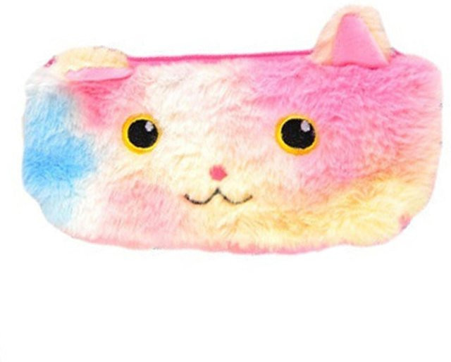 CosyHome Plüsch Mäppchen mit Katzenmotiv in Pink und Multicolour für Kinder und Schüler - Bild 1