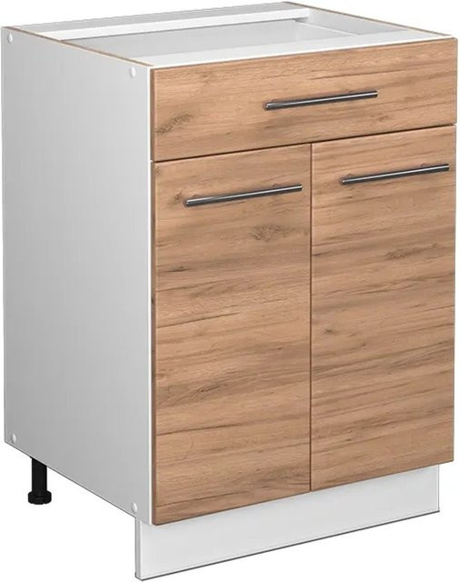 Vicco Küchenunterschrank Fame-Line Goldkraft in Eiche Weiß mit Schublade ohne Arbeitsplatte, Breite: 60 cm - Bild 1