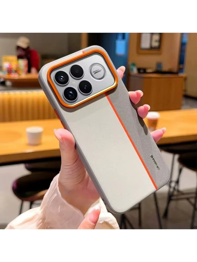 Xiaomi Poco F8 F7 Pro Ultra Schutzhülle aus weißem PU-Leder mit Lychee-Muster und magnetischem Verschluss - Bild 4