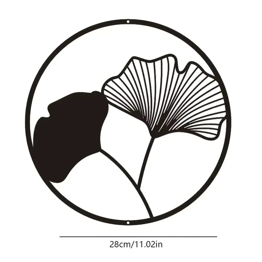 HELLOYOUNG Ginkgo Blatt Wandkunst Skulptur Set, 3 Stück exquisite Wanddekoration - Bild 2