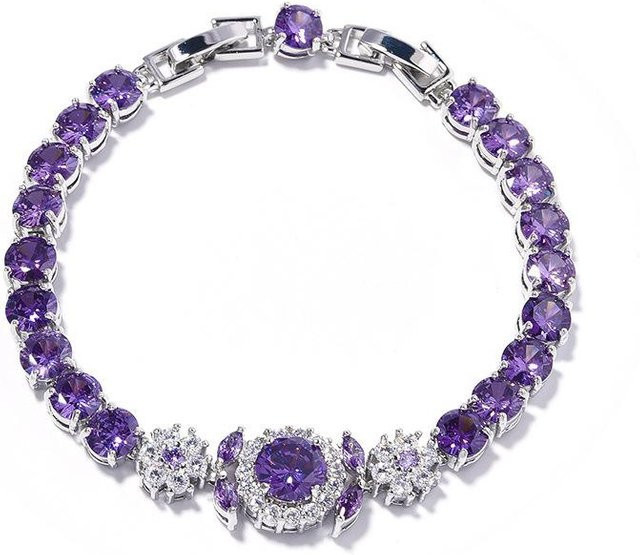 YIRAN Armband, Amethyst, Zirkon, Damen, Lila - Bild 1