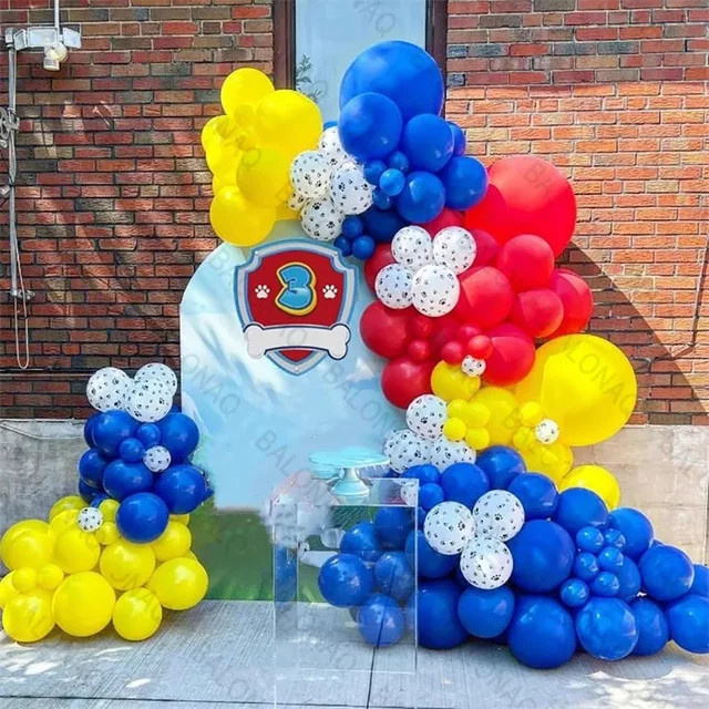 BALONAQ 120er Set Tier-Thema Partyballons mit Hundepfoten-Motiv in Mehrfarbig für Geburtstag und Kinderparty - Bild 1