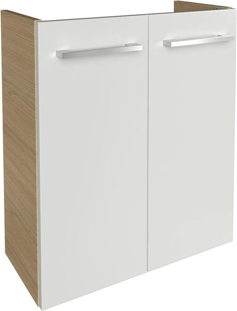 Fackelmann Waschbeckenunterschrank SBC Gäste Bad, Sandeiche und Weiss, Hochglanz, B/H/T: 52 x 60 x 24,3 cm - Bild 1