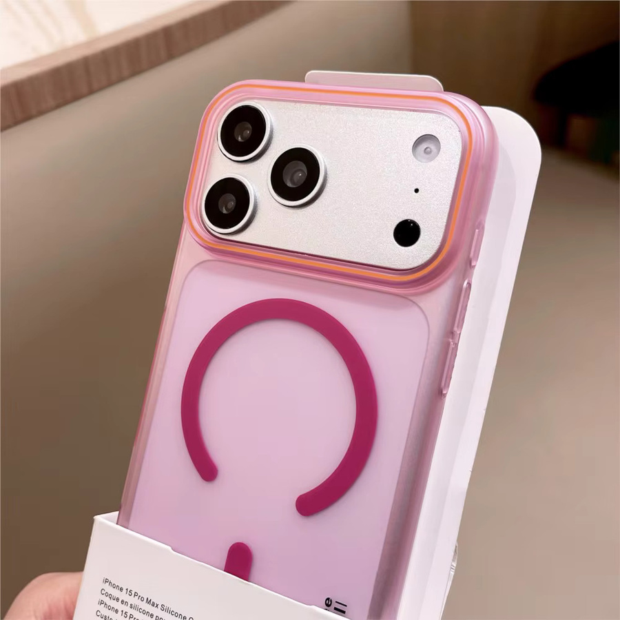 JOYCAPA MagSafe Schutzhülle für iPhone 16, 15, 14, 13, 12, 11 Pro Max, dünne und transparente magnetische Hülle in Pink - Bild 1