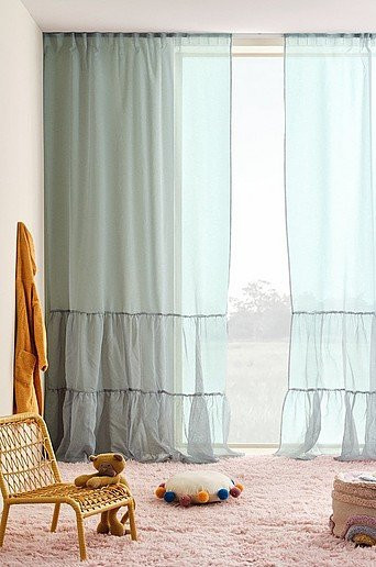 ADAVALE Multifunktionsgardine aus Polyester, 2er-Set, Transparent, Grau oder Blau, Höhe: 135 cm - Bild 1