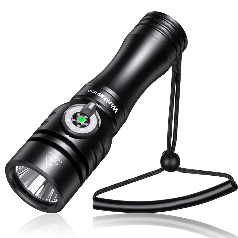 Wurkkos DL02 IP68 Tauchlampe in Schwarz mit 3000 Lumen und wiederaufladbarem Akku - Bild 7