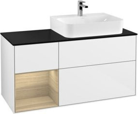 V&B Finion Waschtischunterschrank mit Abdeckplatte in White Lacquer, Breite: 120 cm - Bild 1