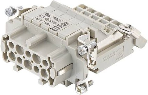 HARTING Stifteinsatz 09330104735 mit 10 Schrauben in Grau aus Kunststoff - Bild 1